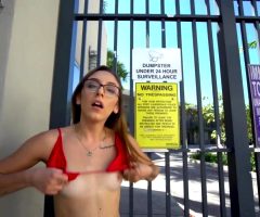 Dani Blu Flashes For A Motorcycle Gang And Fucks In Public!