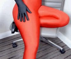 Red Spandex Catsuit Cosplay Fun