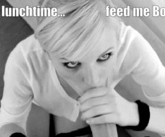 Blonde Boss Blowjob Lunch Sissy Captions