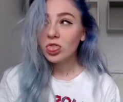 Blue Haired Girl, Flirting And Facefucked