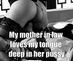 My mother in law loves my tongue deep in her pussy