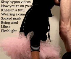 Sissybritneylane on knees wearing tutu and mask getting facefucked like a fleshlight sissy femboy trap gurl crossdresser